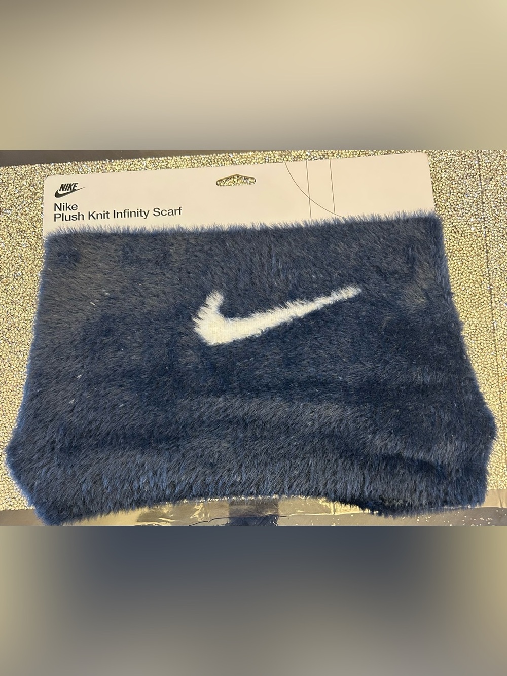 Nike Navy Plush Infinity Scarf with White Swoosh